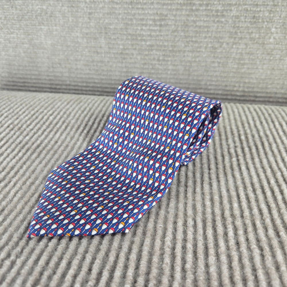 Jos. A. Bank Mens Blue Fishing Bobber Silk Executive Collection Necktie